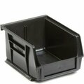 Quantum Storage Systems Hang & Stack Storage Bin, Plastic, Black, 24 PK QUS210BK**